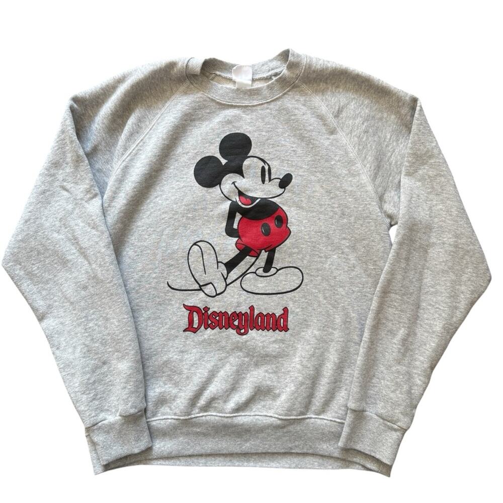 Disneyland Women’s Gray Crewneck Sweatershirt With Mickey Mouse Medium Disney - Picture 2 of 10